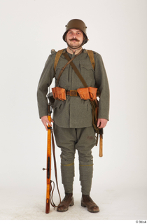  Austria-Hungary army uniform World War I. ver.1 - poses army poses with gun soldier standing uniform whole body 0017.jpg